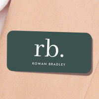 Monogram Dark Green Stylish Modern Minimalist