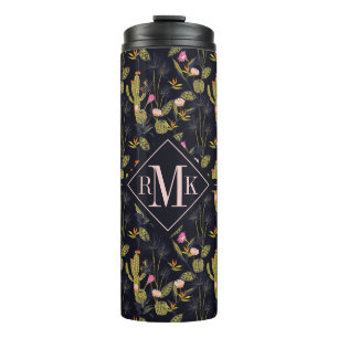 Monogram   Dark Summer Night Cactus Pattern Thermal Tumbler