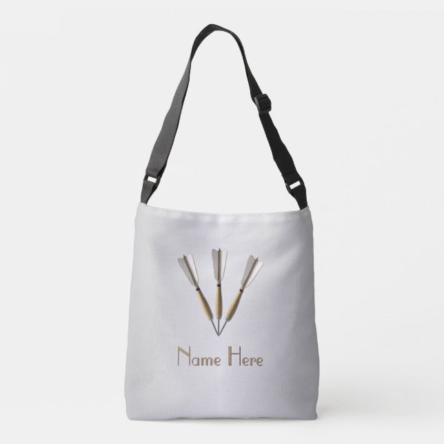 Monogram Darts Design Silver Crossbody Bag (Back)