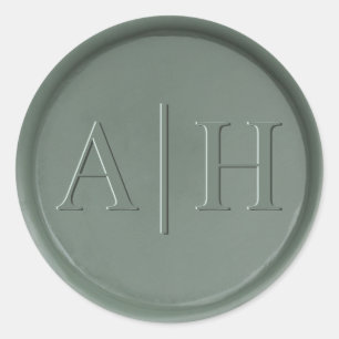 Monogram Date Dark Sage Seal Sticker