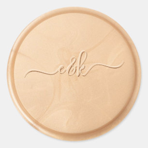 Monogram Date Ivory Wheat Wax Seal Sticker