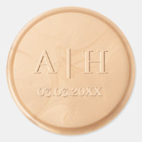 Monogram Date Ivory Wheat Wax Seal Sticker