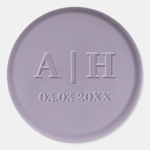 Monogram Date Lavender Wax Seal Sticker