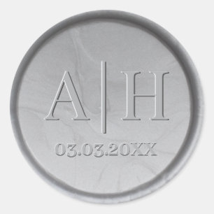 Monogram Date Silver Sticker