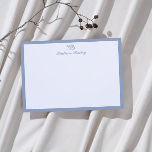 Monogram Decorative Typography   Dusty Blue Card