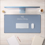 Monogram Decorative Typography Dusty Blue Desk Mat<br><div class="desc">Monogram Decorative Typography Dusty Blue Desk Mat</div>