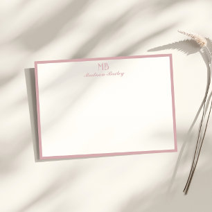 Monogram Decorative Typography Dusty Pink Card