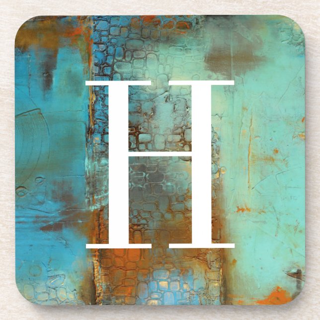 Monogram | Deja Blue Coaster (Front)