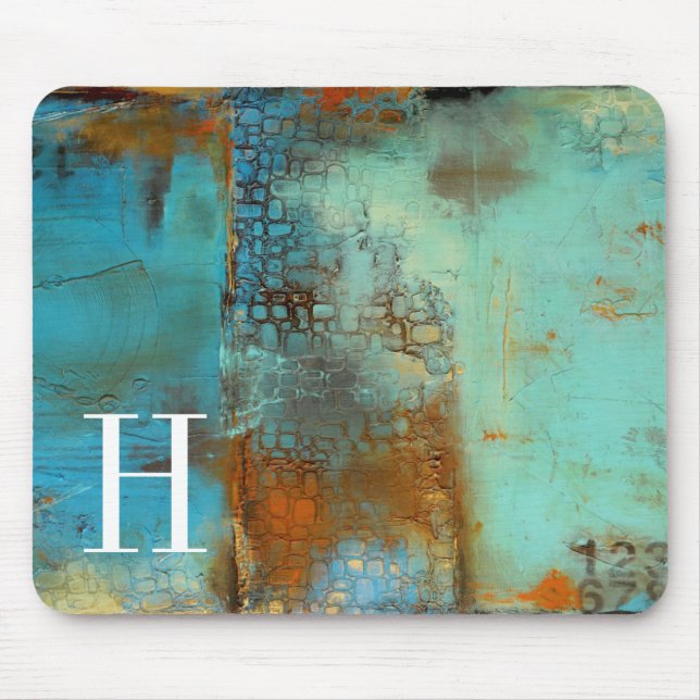 Monogram | Deja Blue Mouse Pad (Front)