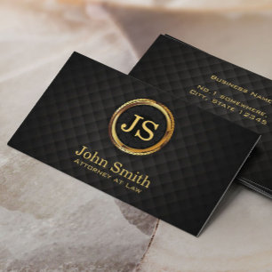 Monogram Deluxe Quilt Diamond Patterns Lawyer Business Card
