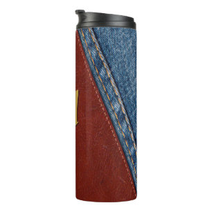 Monogram Denim and Leather Thermal Tumbler