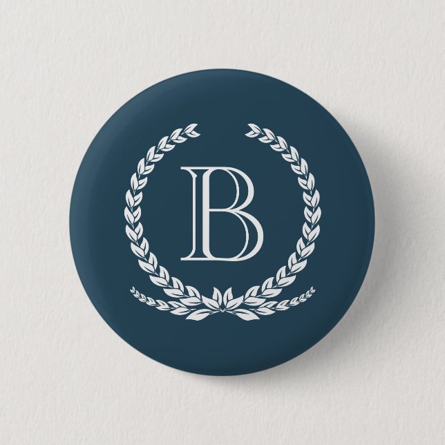 Monogram design 6 cm round badge (Front)