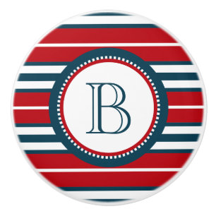 Monogram design ceramic knob