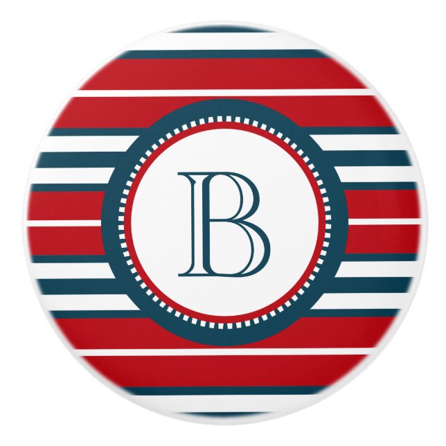 Monogram design ceramic knob (Front)