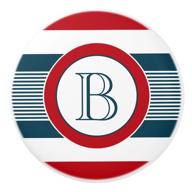 Monogram design ceramic knob (Front)