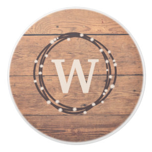 Monogram design ceramic knob