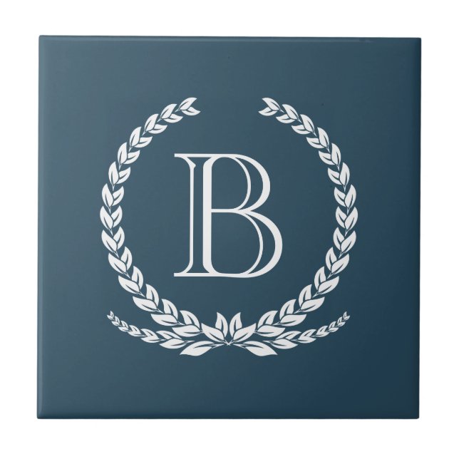 Monogram design ceramic tile (Front)