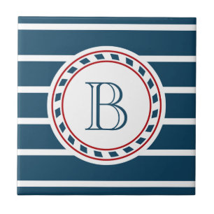 Monogram design ceramic tile