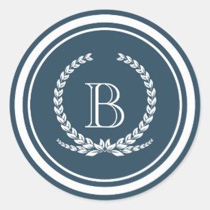 Monogram design classic round sticker