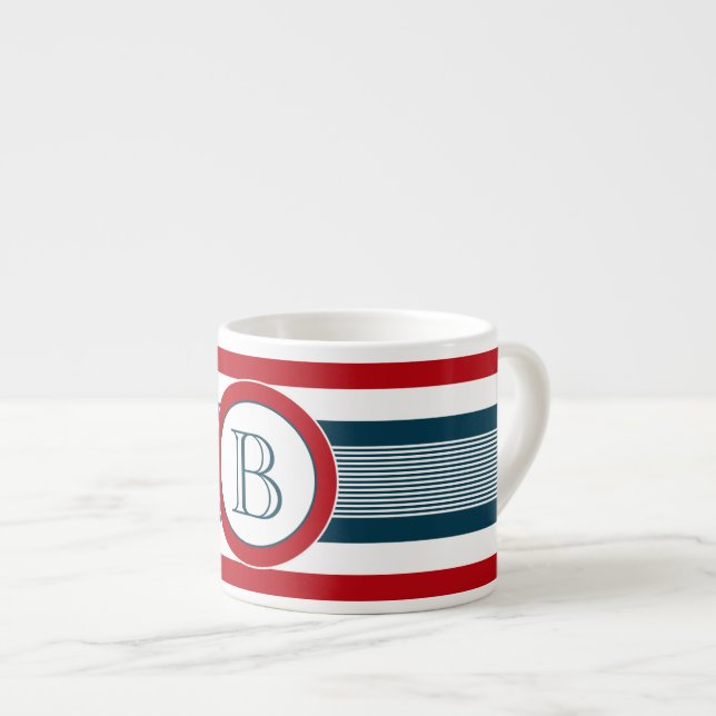 Monogram design espresso cup (Front Right)