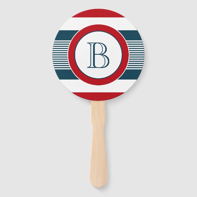 Monogram design hand fan (Front)
