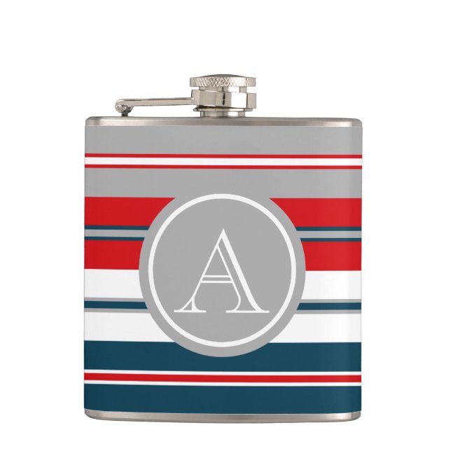 Monogram design hip flask (Front)