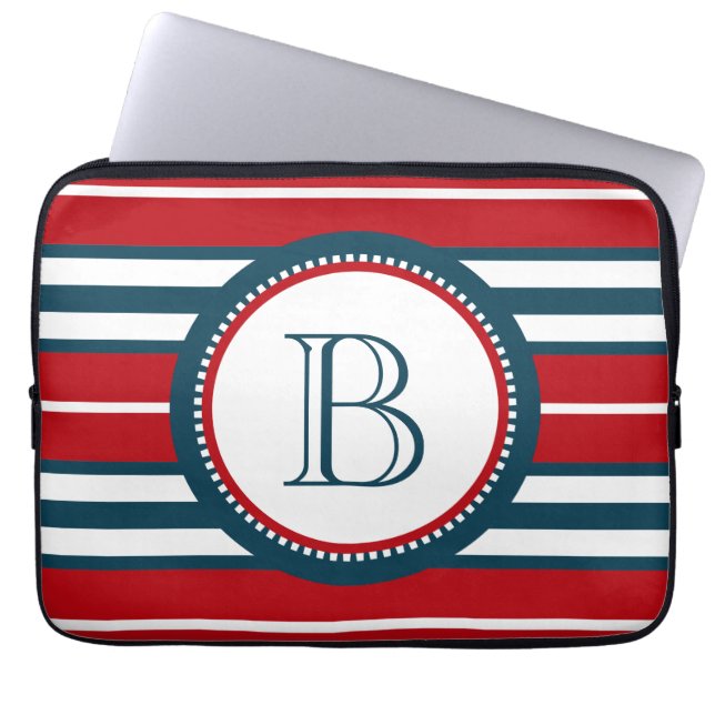 Monogram design laptop sleeve (Front)