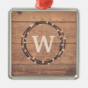 Monogram design metal ornament