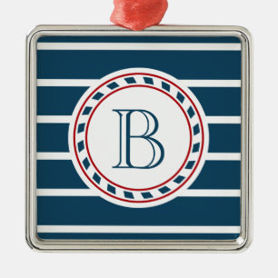 Monogram design metal ornament