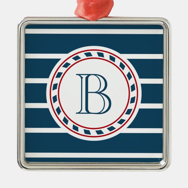 Monogram design metal ornament (Front)
