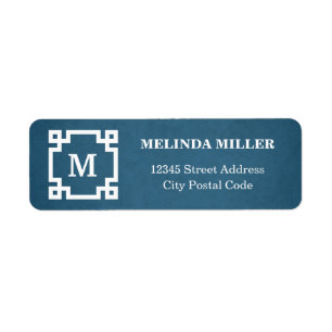 Monogram design return address label