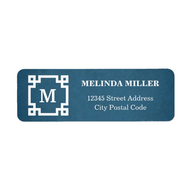 Monogram design return address label (Front)