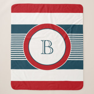 Monogram design sherpa blanket