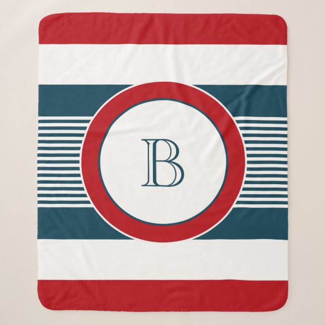 Monogram design sherpa blanket (Front)