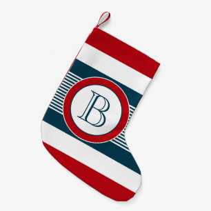 Monogram design small christmas stocking