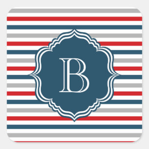 Monogram design square sticker