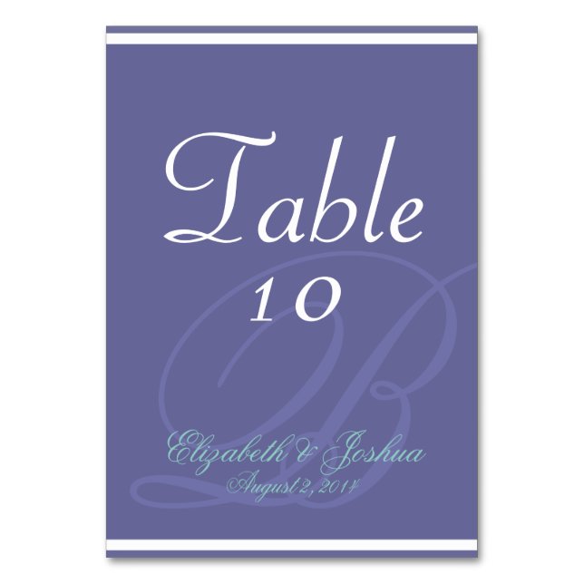Monogram Design Table Number (Front)