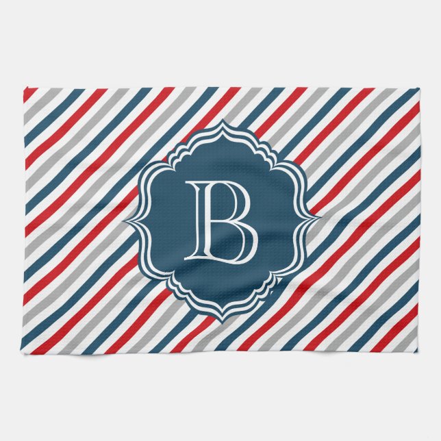 Monogram design tea towel (Horizontal)