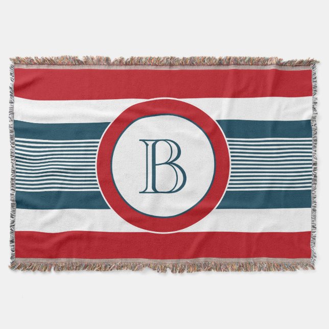 Monogram design throw blanket (Front)
