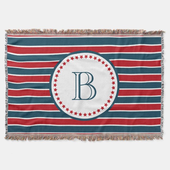 Monogram design throw blanket (Front)