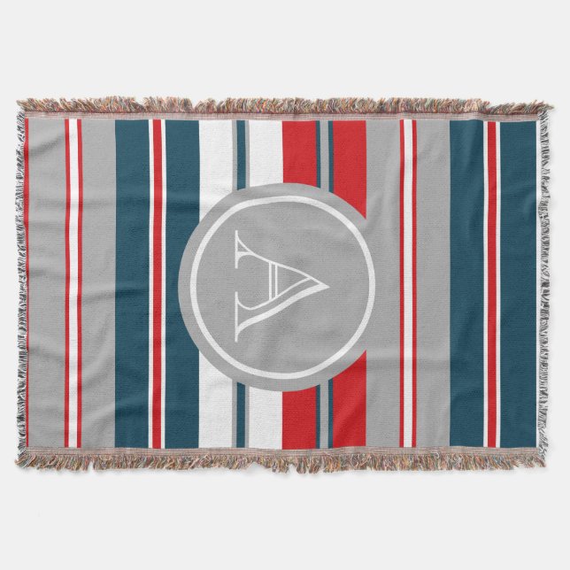 Monogram design throw blanket (Front)