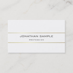 Monogram Design Trendy Plain Modern Gold Striped Business Card
