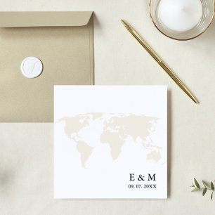 Monogram destination travel theme wedding napkin