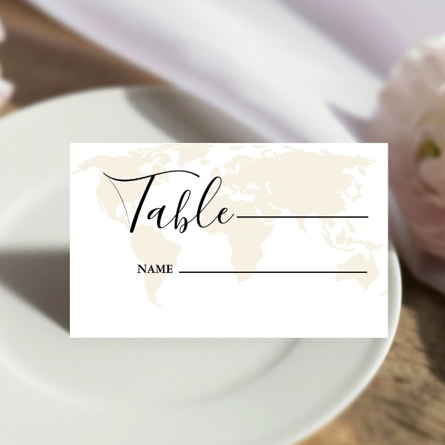 Monogram destination travel theme wedding place card (Creator Uploaded)