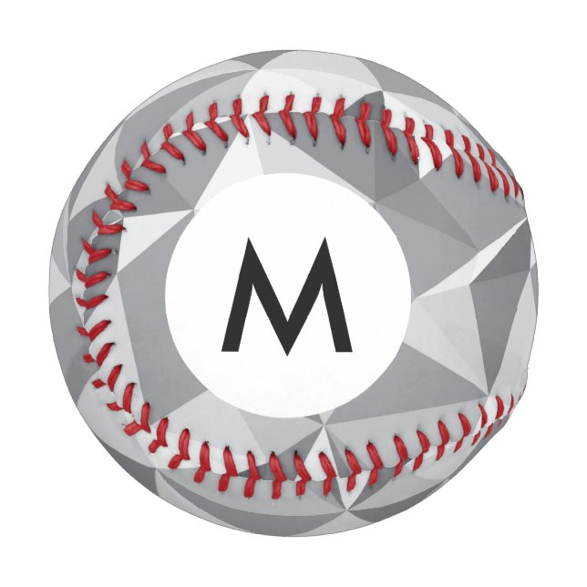 Monogram Diamond Pattern - Abstract Polygon Baseball (Front Left)