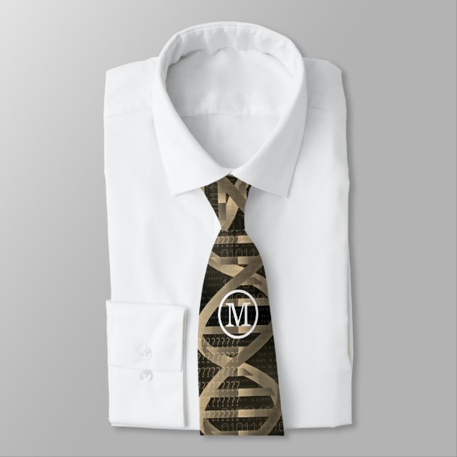 Monogram DNA ID Vintage Science Tie (Tied)