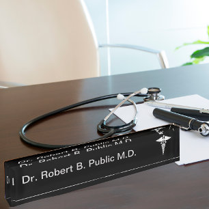 Monogram Doctor Desk Name Plate