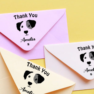 Monogram Dog Thank You Rubber Stamp