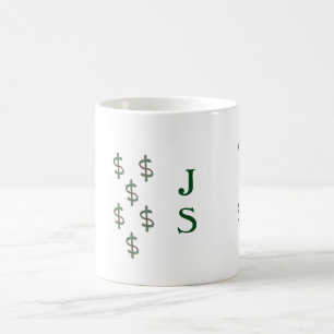 Monogram Dollar Signs Coffee Mug