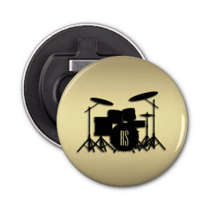 Monogram Drum Set Gold Bottle Opener